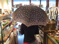ラブラブで女子力で相合傘。